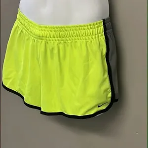 Nike Women’s Dri-Fit Neon Yellow Shorts w/ Elastic Band and Drawstring- Large thumbnail 2