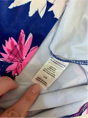 Women's Nautica Floral Swim Coverup Dress, Size L, Blue and Pink thumbnail 4
