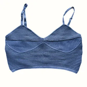 Aerie NWT Take Charge Sweater Corset Tank Top Cropped Blue Size Large L NEW thumbnail 2