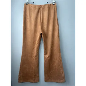 Allegra K Faux Suede Pants Size Large Brown Flare Leg Festival Hippie Boho thumbnail 3