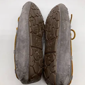 UGG GREY LEATHER MOCCASIN‎ SLIPPERS thumbnail 5