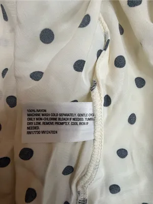 a new day Cream Polka Dot Puff-Sleeve Wrap Dress size XS thumbnail 9