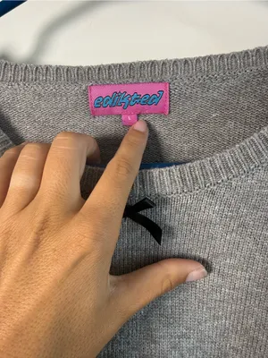 Edikted Gray Sweater with Black Bow Accents thumbnail 3