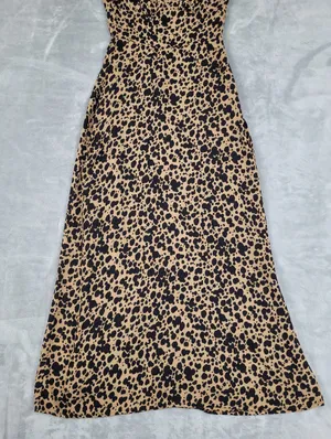 Reformation Dusk Dress Midi Animal Print Size 0 Open Back thumbnail 5