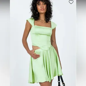Princess Polly Cornell Satin Mini Skirt Green thumbnail 2