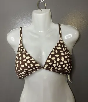 Aerie Bikini Swim Top Womens Large Brown Triangle Padded Adjustable Straps thumbnail 1
