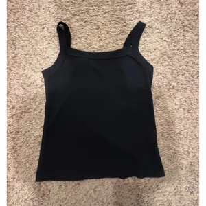 American Eagle Ribbed Black Tank‎ Top Women's Large Square Neck Stretch Basic thumbnail 5