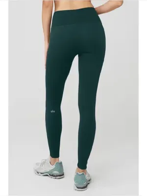 ALO Yoga Seamless Ribbed Mindful Movement Legging Midnight Green XS thumbnail 2