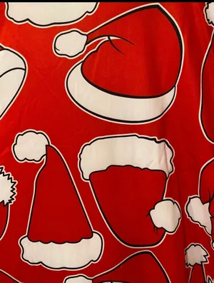 Boutique Meaneor Santa Hats Holiday Long Sleeve Christmas Dress in Red/White - Large NWT thumbnail 5