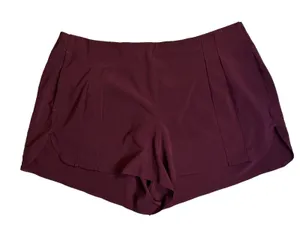Lululemon Women’s &Go Endeavor Athletic Shorts Maroon Size 10 2” Inseam thumbnail 1