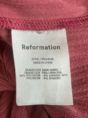 Reformation Women’s Benedict Long Sleeve Tie Back Ribbed Knit Midi Dress Rust thumbnail 10