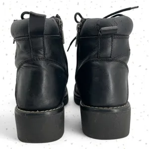 Harley-Davidson Black Leather Biker Boots Lace Up Side Zipper 84051 Heavy Duty 9 thumbnail 10
