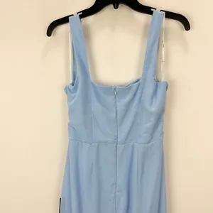 Lulus Glamorous Disposition Light Blue Ruched Maxi Dress Formal Long Medium NWT thumbnail 11