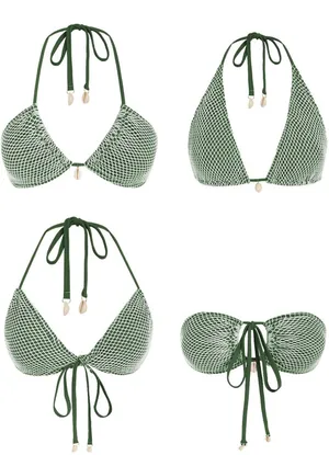 Zaful Dark Green Fishnet Bikini Set thumbnail 3
