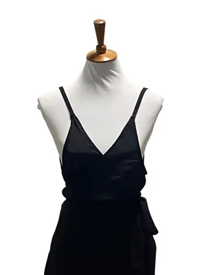 Intimately Free People Like Me Or Love Me Wrap Slip Dress Black Size XL LBD Glam thumbnail 7