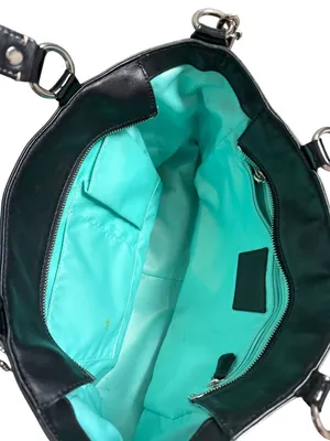 COACH Laura Black Silver Leather Tote Bag w/ Strap thumbnail 10