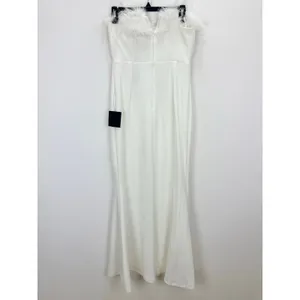 Lulus Extraordinary Glam White Feather Strapless Mermaid Maxi Dress Medium NWT thumbnail 10