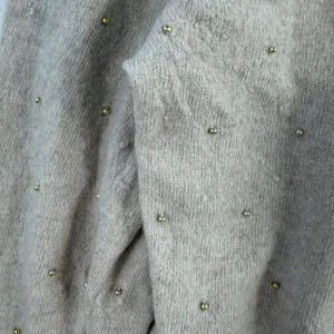 Banana Republic Sz L Sweater Filpucci Merino Wool‎ Cashmere Yarn Beaded Pullover thumbnail 5