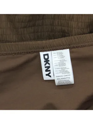NEW DKNY Womens Textured Shirred One-Piece Swimsuit DIMMS605 Mocha Brown 2XL thumbnail 3