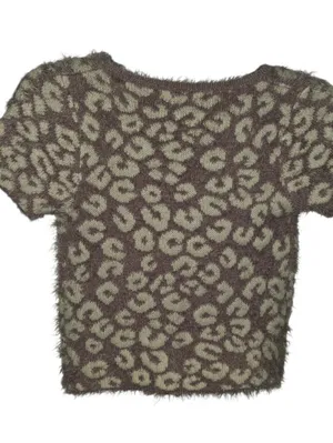She & Sky Short Sleeve Animal Print Sweater Size Small thumbnail 3