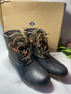 Sperry Saltwater Olive Brown Duck Boots Women’s 9M STS99729 Waterproof thumbnail 1
