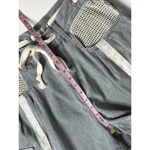POL Crochet Drawstring Shorts Small Blue White Denim Cotton thumbnail 7