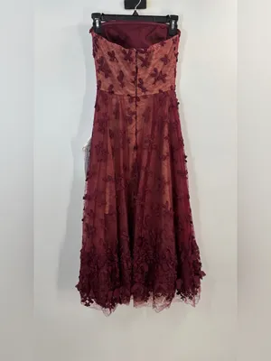 Dress The Population Kailyn Strapless Embroidered Midi Dress thumbnail 5