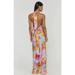 Show Me Your Mumu Chelsea Maxi Dress Brushed Blooms Abstract Print Size Small thumbnail 3