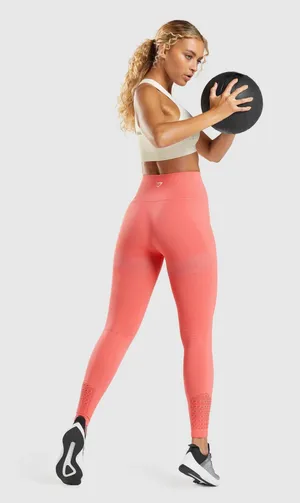 Gymshark NWOT Energy Seamless Leggings - Polka Pink/Coral - S thumbnail 1