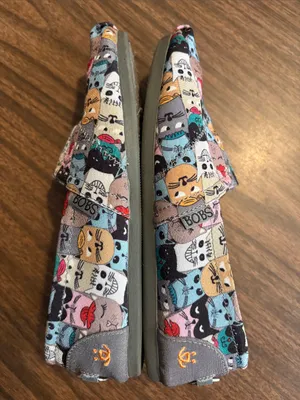 BOBS by Skechers 6.5 Cats Scratch Party Print Slip On Shoes Flats thumbnail 3