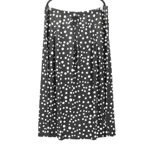 Retro Y2K Vintage Metrowear Black Polka Dot‎ Stretch Maxi Long Flare Skirt 3X thumbnail 2