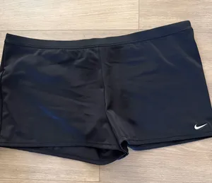 Nike Women’s Black Swim Shorts with White Swoosh thumbnail 1