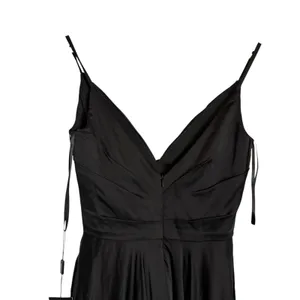 La Femme Black Long Satin Prom Gown Dress with Side Slit Full Skirt Size 0 NWT thumbnail 7