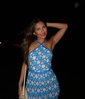 Zara Blue Patterned Crochet Halter Maxi Dress Bohemian Summer Casual thumbnail 3