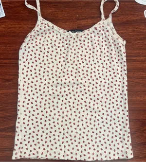 Brandy Melville Strawberry Eyelet Tank thumbnail 1