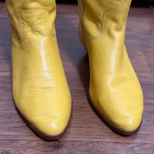Vintage Dingo Yellow Leather Studded Cowboy Boots Retro Western Cowgirl Retro thumbnail 3