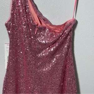 Aqua Womens Pink Sequined Mini‎ One Shoulder Formal Cocktail/ Party Dress S thumbnail 6