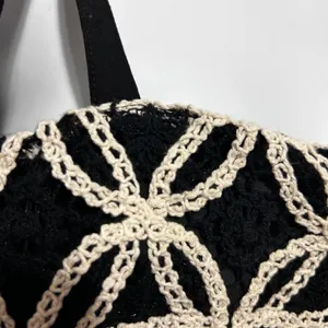 Express Womens Crochet Lace Overlay‎ Tie Strap Crop Top M Black Boho Festival thumbnail 6
