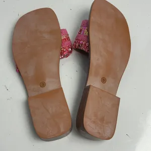 Yellow Box Naples Pink Beaded Sequin Embellished Square Toe Slide Sandals size 9 thumbnail 5