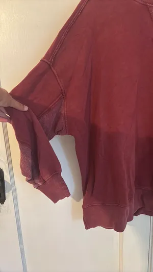 Aerie Red Crewneck Oversized Medium thumbnail 7