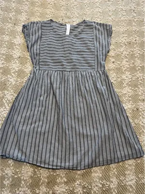 Altar'd State Black and White Striped Dress, Size Medium, Fit-and-Flare A-Line thumbnail 1
