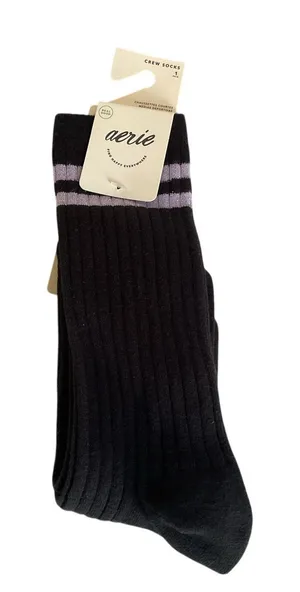 Aerie Stripe Crew Socks Women's One Size Soft Cozy Casual Colorful New thumbnail 1