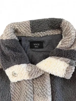 VICI x Thread & Supply Plaid Fleece Teddy Jacket thumbnail 4