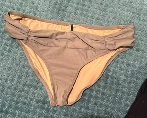 J. Crew tan Gray Ruched Bikini Swim thumbnail 1