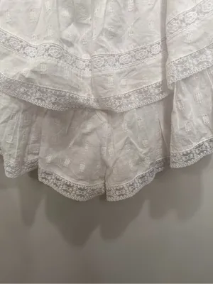 Altar’d State White Lace Ruffle Romper Taite-AS Smocked Off Shoulder Small thumbnail 2
