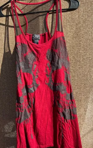 Midnight Hour Skull Punk Rock Sleeveless Top Shirt Womens Sz XS Midnight Red thumbnail 1
