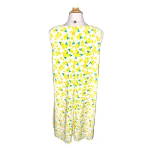 Pappagallo Shift Dress Womens XL Yellow‎ Lemon Print Sleeveless Summer Mini thumbnail 13