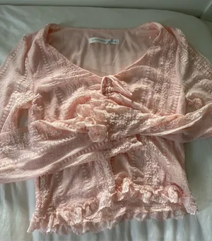 Altar'd State peach lace long sleeve thumbnail 1