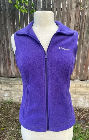 Columbia Women's Purple Fleece Vest Small outdoor comfy cabin fall thumbnail 1