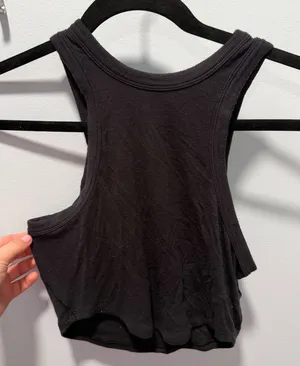 Lululemon Ribbed Cropped Tank Top Black Size 4 Athleisure Gym Wear thumbnail 1